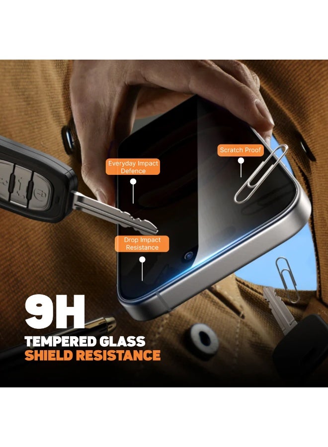 FITIT Tempered Glass Screen Protector for iPhone 17 - Privacy Filter, Drop Protection, HD Clarity - fitit - Image 2